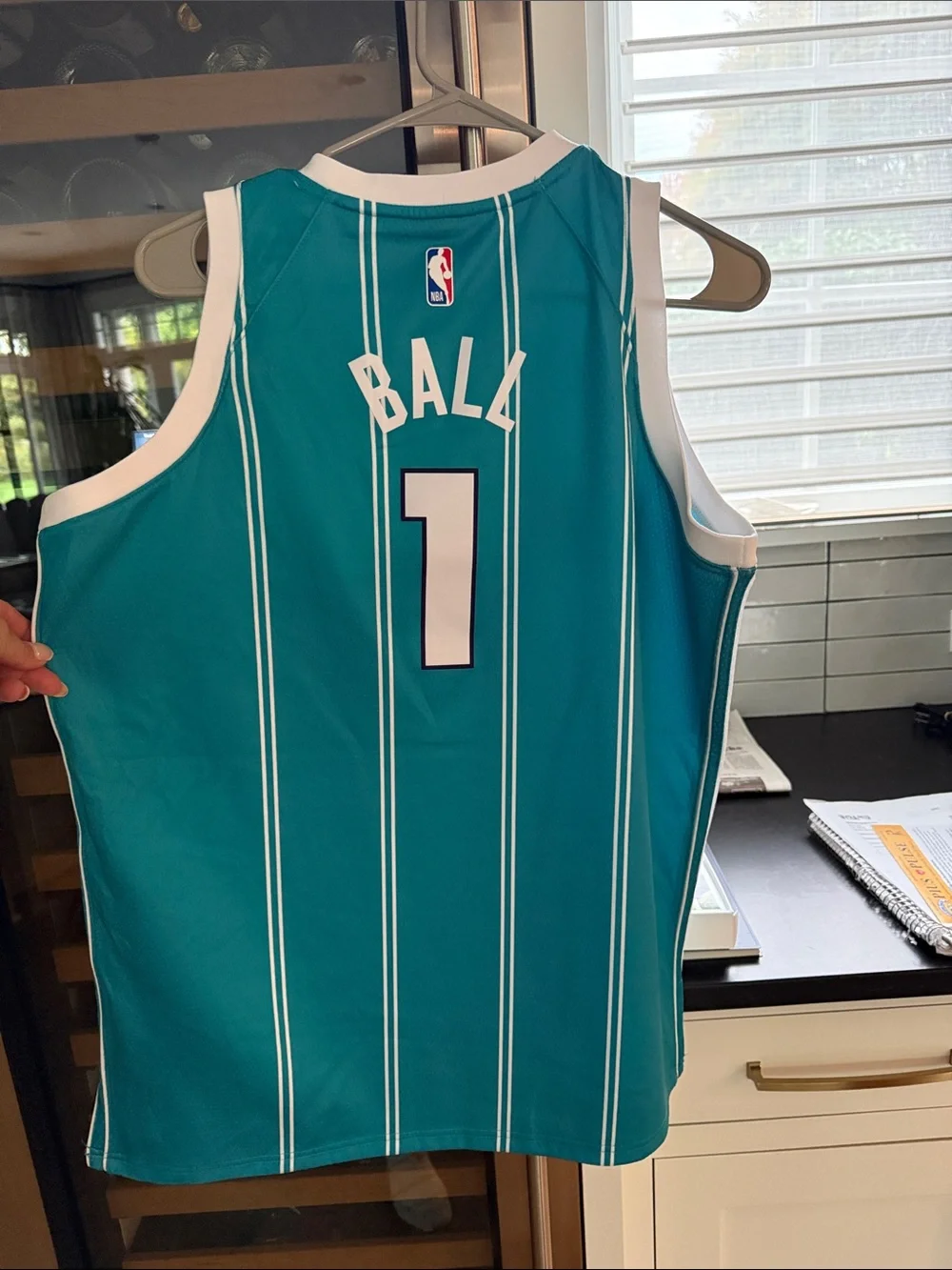 Jordan Teal Hornets #1 Basketball Jersey